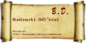 Budinszki Dániel névjegykártya
